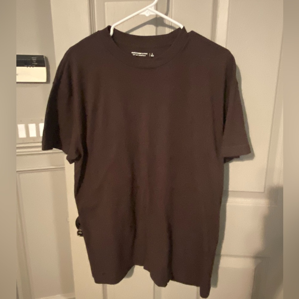 Abercrombie & Fitch choc brown short sleeve t shirt L large soft A&F essentials